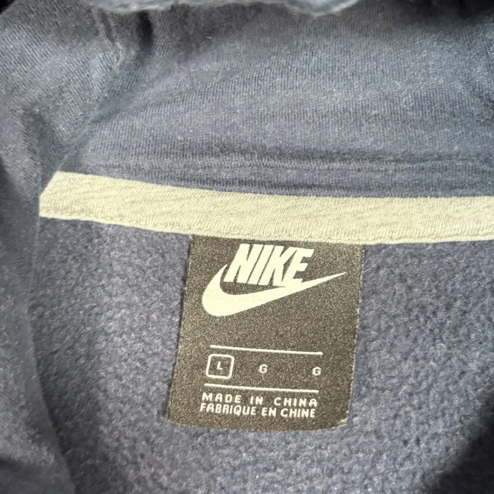 Nike Sportswear‎ Club Fleece Hoodie Sweatshirt Mens L Navy Blue Log Just Do It